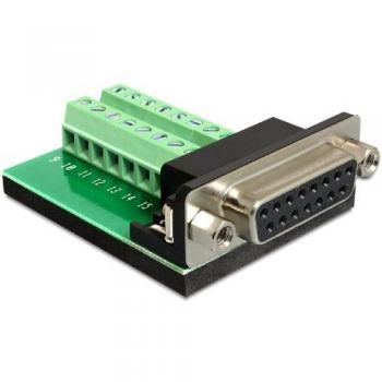 Adaptador Sub-D 15 Pin Gameport hembra a Terminalblock de 16 Pin Delock 65274