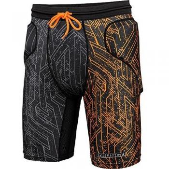 Reusch Pantalón Corto CS Short Padded Black-Shocking Orange Talla M