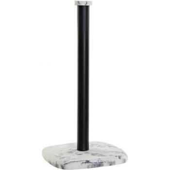 Portarrollo de Papel de Cocina DKD Home Decor Blanco Negro Metal Resina 16 x 16 x 32,5 cm