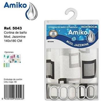 Cortina de Baño Estampada 140x180cm Modelo Jazzmine Amiko