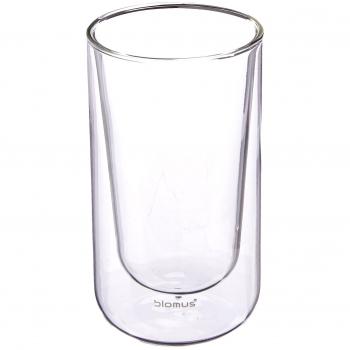 blomus 63655 Nero - Juego de 2 vasos térmicos para macciato, cristal transparente, 7,9 x 7,9 x 13,9 cm, 2 unidades