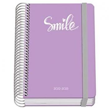 Agenda Escolar Dohe Pastel A6 152 Hojas Espiral Color Morado Cierre con Goma Elástica Hojas Impresas a 2 Colores