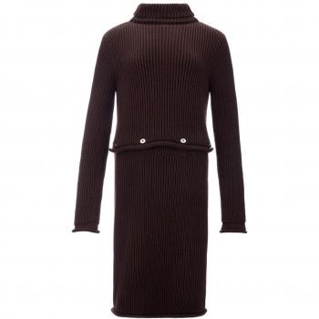 Bottega Veneta Elegant Brown Viscose Dress - Knitted, Female, Size: S