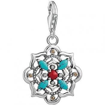 Thomas Sabo Colgante Charm con Cierre de Mujer, Plata de Ley 925 con Turquesa