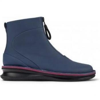 Camper Women's Rolling Ankle Boots - Blue Smooth Leather, Size 37