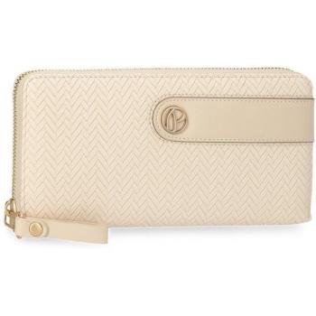 Cartera de mujer Pepe Jeans Sprig Beige con detalles en color dorado
