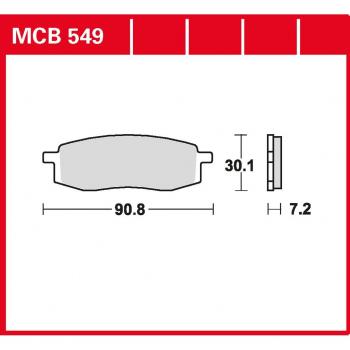 plaquette de freins Lucas MCB549 pour Triumph TT 600 59X | Yamaha TT 350 1TJ | Yamaha YZ 125 2VN | Yamaha YZ 490 1LV | Yamaha YZ 490 2HJ | Yamaha YZ 490 2WH | Yamaha YZ 490 57H