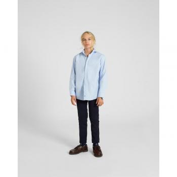 Camisa de vestir para niños en color celeste con puño simple