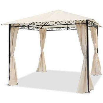 Cenador Jardín Impermeable 3x3m con 4 Laterales Beige