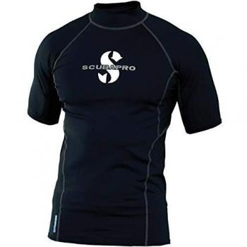 SCUBAPRO Camiseta de Manga Corta para Hombre UPF 80 T-Flex, Color Negro, Talla S