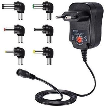 CUGLB Fuente de alimentación universal 3 / 4,5 / 5 / 6 / 7,5 / 9 y 12V CA/CC 1000 mA, 6 conectores | adaptador de viaje