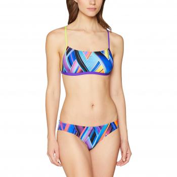 Speedo Cross Back - Bañador para Mujer, Mujer, Color Violet/Lime Punch/Turquoise, tamaño Talla 36