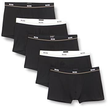 BOSS Pack de 5 Bóxers Elásticos para Hombre en Algodón Negro (Tamaño L)