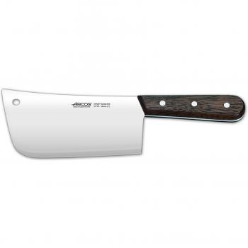 Arcos Serie Atlantico - Macheta de Cocina, Hacha para cortar huesos y carne, Hoja de Acero Inoxidable NITRUM de 180 mm, Mango de madera Jatoba, Color Marrón