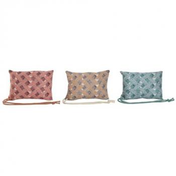 Cojín Home ESPRIT Marrón Turquesa Coral 30 x 10 x 20 cm (3 Unidades)