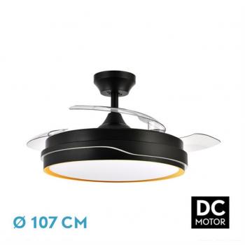 Ventilador de Techo DC Tempano Negro/Oro 72W 3 Aspas