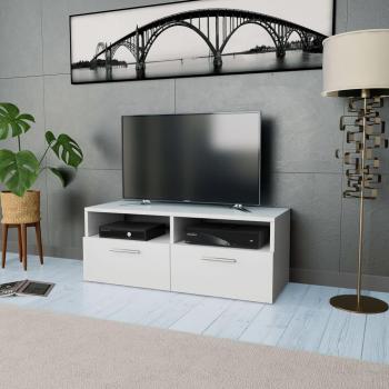 Mueble para televisión de madera de ingeniería blanco 95x35x36 cm