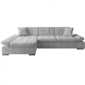 Sofá rinconero Comfivo 152 gris con función de descanso y caja de ropa de cama, dimensiones 278x161x76cm