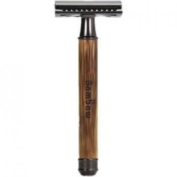 Maquinilla de Afeitar de Seguridad Bambaw Negra, tipo: maquinilla de afeitar, material: bambú, color: negro, diseño ergonómico, cabezal intercambiable, apta para todos los tipos de piel