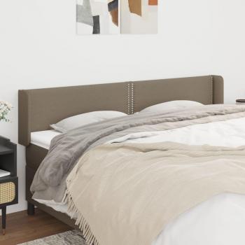 Cabecero de Tela Gris Taupe con Orejas 183x16x78/88 cm Acolchado y Antimancha
