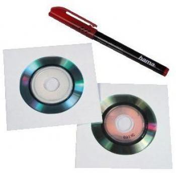 Hama - 8cm/Mini-CD/Mini-DVD Paper Sleeves 25, white , 8.6 x 8.6 x 0 mm, Blanco