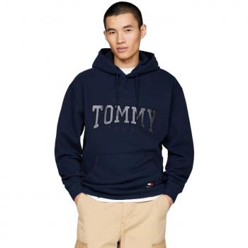 Sudadera con Capucha Tommy Jeans Azul Marino para Hombre M con Logo Metalizado