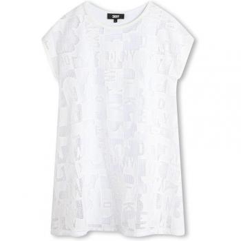 DKNY - Vestido de niña 2 en 1 color blanco D60106