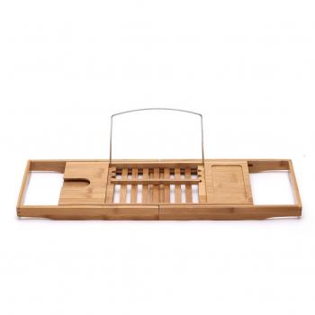 Bandeja de baño de bambú ajustable, deslizante, 70-105 cm - Optima