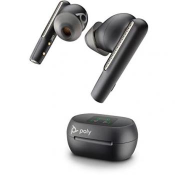 Poly Voyager Free 60+ UC Wireless In-Ear Headset with Touchscreen Charging Case - USB-C, Carbon Black