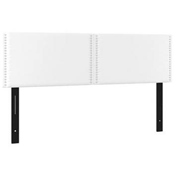 Cabeceros 2 unidades cuero sintético blanco 72x5x78/88 cm