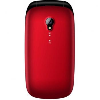 MaxCom Comfort MM816 3G Teléfono Móvil para Mayores, Pantalla 2.4, Botón SOS, Base de Carga, Color Rojo