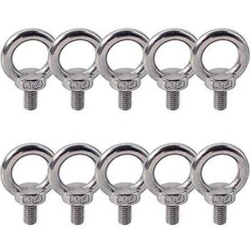 M6X11 Pernos de Ojo de Tornillo 304 Acero Inoxidable Rosca Macho Anillo de Elevación Ojo de Ojo Tornillos de Tornillo de Cojinete Maquinaria Hombro 10 UNIDS