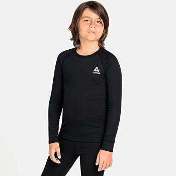 Camiseta de manga larga y cuello redondo para niño Odlo Active Warm Eco (Negro)