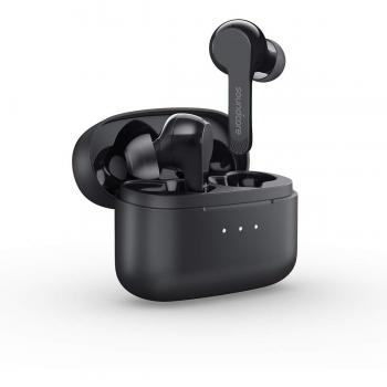 Soundcore Anker Liberty Air - Auriculares inalámbricos con funda de carga, Bluetooth 5, 20 horas de duración de la batería, auriculares con control táctil, sonido mejorado de grafeno, micrófonos con cancelación de ruido y ajuste seguro