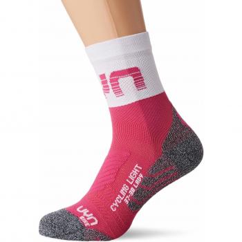 UYN Calcetines de ciclismo ligeros transpirables de corte alto para mujer, Mujer, S100083, Pink/White, 37-38