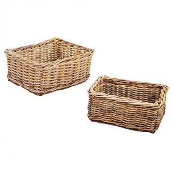 Cesta de mimbre kubu 46x36h21 cm con fibras naturales