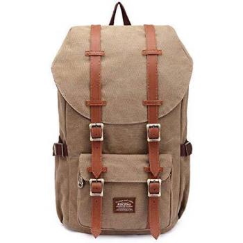 KAUKKO Mochilas Tipo Casual Compartimento para 15 Portátil 22 litros Caqui
