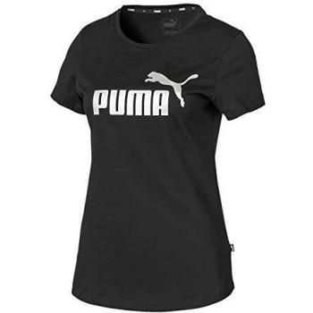 PUMA ESS+ Metallic tee Camiseta, Mujer, Negro, M