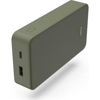 Hama Batería Recargable Portátil de 20.000 mAh con Carga Rápida, USB A y USB C, Espacioso, Ligero y Pequeño, Color Rojo