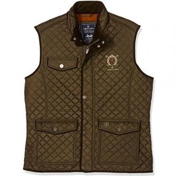 VALECUATRO Husky H Escudo, Chaleco para Hombre, Marrón, L