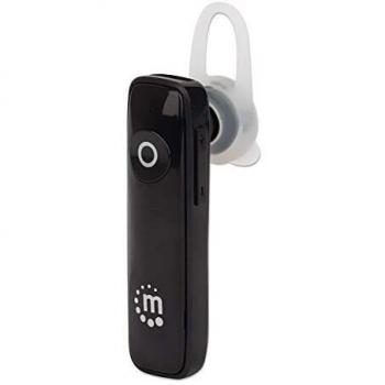Manhattan-Products 4.0 Bluetooth Headset - In-Ear Headset Telephone with Ear Hooks, Omnidirectional Microphone, Integrated Controls - Black