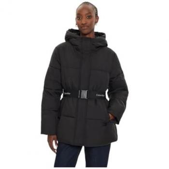 Calvin Klein Women's Logo Belt Short Puffer Jacket - Black - XS