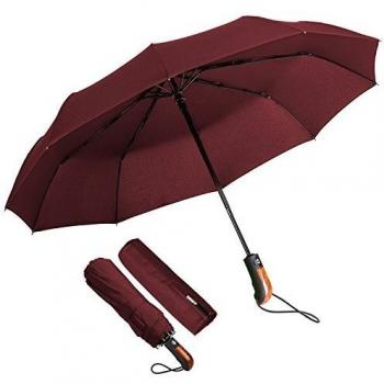 ECHOICE Paraguas Plegable Hombre Automático Antiviento, Paraguas Negro Compacto Resistente al Viento, Paraguas de Viaje