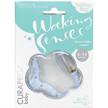 Curaprox Baby Waking Senses Teething Ring with Massage Brush and Rattle 1 pc