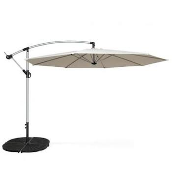 Sombrilla Parasol de Jardín 3 Metros con Mástil Excéntrico de Aluminio Octagonal para Bar y Hotel Fan