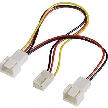 Adaptador Divisor de Ventilador AKASA 3 Pines a 2 x 3 Pines - Cable Y para PC, 0.15 m