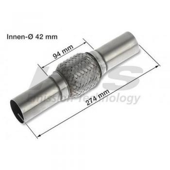 Unión flexible HJS 83 00 8530 para escape, diámetro 42mm, longitud 274mm