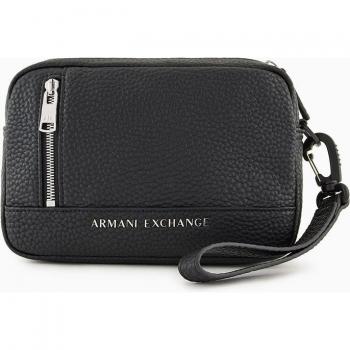 Neceser de hombre Armani Exchange en ecopiel con asa y logo distintivo