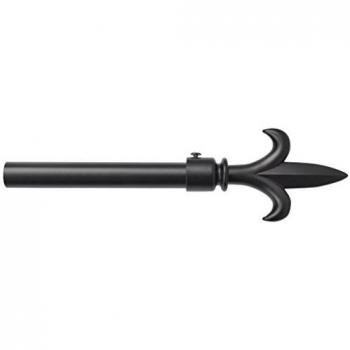 vidaXL Barra de cortina extensible terminales decorativos 2 uds negra