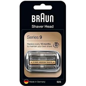 Braun Series 9 92S Cabezal de Recambio Plata para Afeitadora Eléctrica Hombre, Compatible con las Afeitadoras Series 9